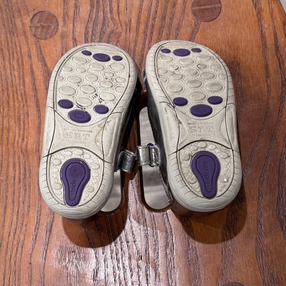Stride Rite Chandra Leather Purple Cap Toe Mary Jane Toddler Girls Silver 6.5 - Picture 5 of 8